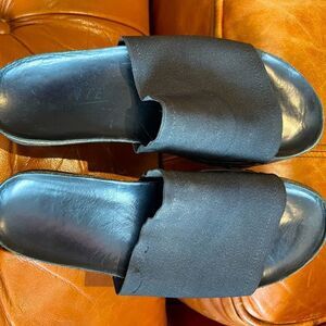 Womens Zante 9.5 m Black Slide Wedge Sandals